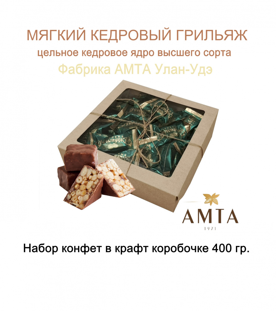 Шоколадные конфеты кедровый грильяж Амта набор 400 гр