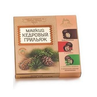 Кедровый грильяж Ассорти (классич, клюква, сосн.шишка) в коробке 120 гр (ТТ)
